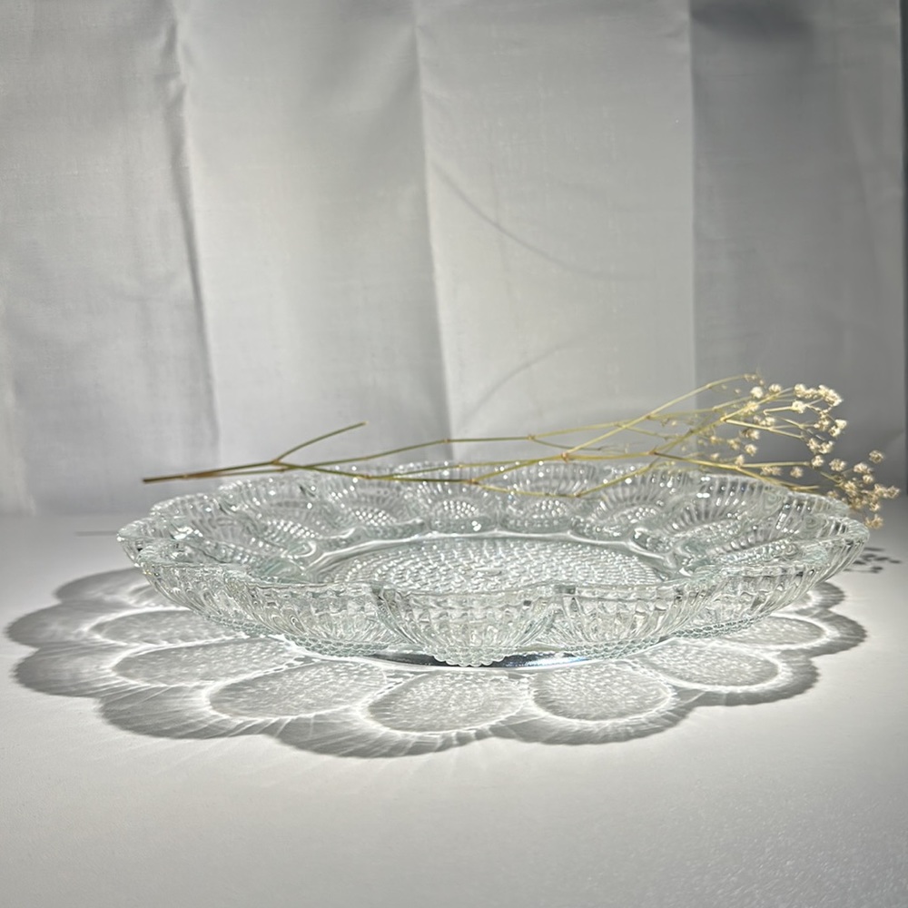 Vintage 1960s Indiana Clear Glass Hobnail Deviled Egg Dish - Picture 11 of 12